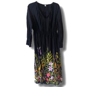 Old Navy Maxi Dress with Elastic Waist and Elastic at Sleeves Size M